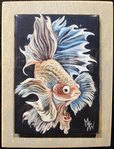 Betta Gray 5x7 Mixed Media/Resin by MsW <! local>