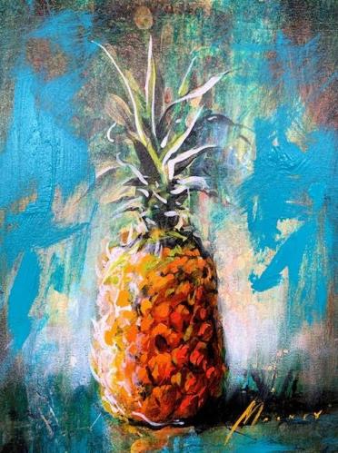 Ocean Spray Pineapple 12x16 Original Acrylic by Shawn Mackey