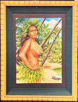 Going Native 19x14 Watercolor in Deluxe Frame by Garry Palm <! local>