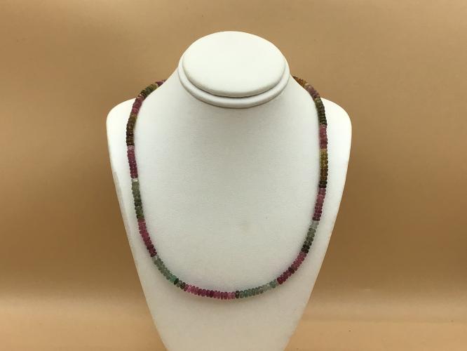 Faceted Multicolor 4mm Tourmaline GF Necklace 15.5-Inch by Pat Pearlman <! local>