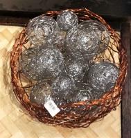 Copper Basket Full of Silver Spheres by Cindy Luna <! local>