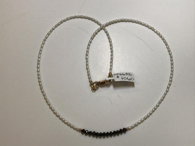 <b>*NEW*</b> Seed Pearl & 5ct Black Diamonds GF Necklace by Pat Pearlman <! local>