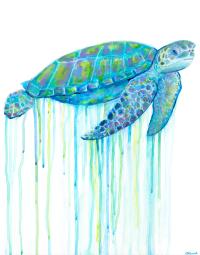 Rainbow Honu 16x20 Original Acrylic by Olivia Belle <! local>