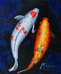 <b>*NEW*</b> Koi Original Acrylic on Canvas 20x24 by Shawn Mackey