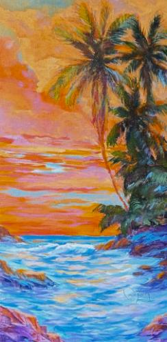 Sunset Color 12x24 Original Oil by Dan Young <! local>