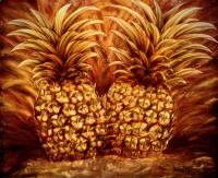 Pineapple Pair 18x22 Original on Copper by Dennis Mathewson <! local>