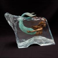 Mermaid Sea LE Lucite Sculpture by Robert Wyland