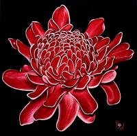 Torch Ginger 12x12 Framed Original Acrylic by MsW <! local>