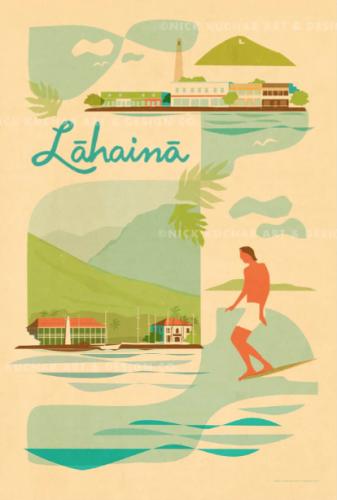 <b>*NEW*</b> Lahaina #2 (Maui) Framed Giclee by Nick Kuchar <! local> <! aesthetic>