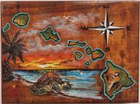<b>*NEW*</b> Love of Hawaii 5x7 Original Oil on Koa by Deen Garcia <! local>