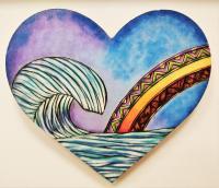You Can Learn 8x9 Paint/Pyro on Pine Heart by Alexandra Gutierrez