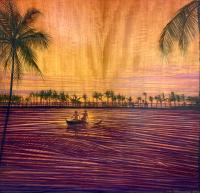 <b>*NEW*</b> Ancient Canoe Fisherman Original on Mango by David Gallegos