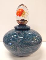 <b>*NEW*</b> Sapphire Vase w/Jellyfish Lid by Richard Satava