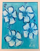 <b>*NEW*</b> Hibiscus in Blue 11x14 Framed Original Acrylic by <! Vera> Vera <! Kirkpatrick><! local>