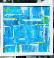 Intersections 12x12 Framed Abstract Acrylic on Wood by <! Vera> Vera <! Kirkpatrick><! local>