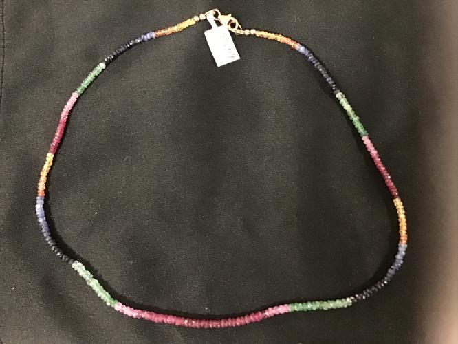 Multicolor Sapphire & Ruby GF Necklace 18 Inch by Pat Pearlman <! local>