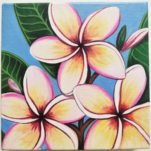 Plumeria Patch 6x6 Gallery Wrapped Acrylic by MsW <! local>