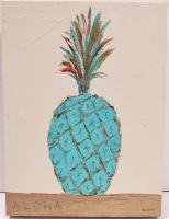 Aloha Pineapple #7 9x12 Original Acrylic by John Baran <! aesthetic>