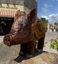 Puuanahulu Piglet Koa Sculpture by Craig Nichols <! local>