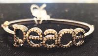 Peace 1.175ct Diamond SS Bracelet w/14k Gold Details by Genesis Collection