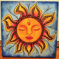 Like the Sun 8x8 Paint on Wood by Alexandra Gutierrez