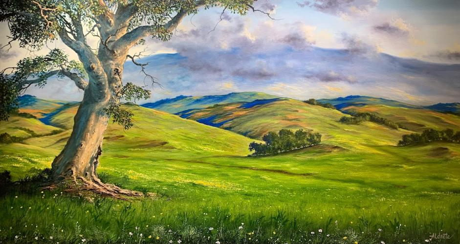 Mountain Realm Of Light Original Gallery Wrapped -27x50 by George Aldrete
