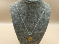 Honey Yellow Seaglass SS 4-Prong Necklace by Ingrid Lynch <! local> <! aesthetic>
