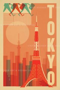 Tokyo Framed Giclee by Nick Kuchar <! local> <! aesthetic>