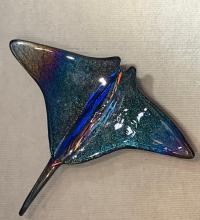 <b>*NEW*</b> Medium Dichroic Glass Kona Manta Ray by Brian Dugan <! local>