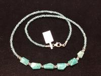 <b>*NEW*</b> Russian Amazonite & Faceted Apatite SS Necklace by Pat Pearlman