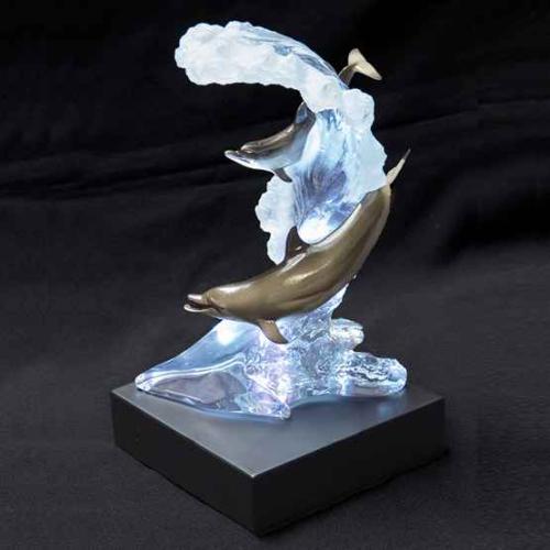 Dolphin Waters LE Lucite Sculpture by Robert Wyland