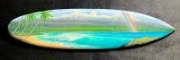 Mauna Kea Moon Surfboard 10x40 Acrylic on Board w/Resin Finish by Chris Sebo