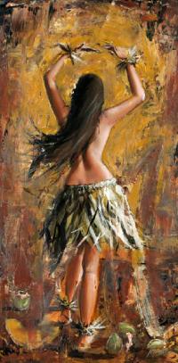 Coconut Hula Enhanced Giclee by Shawn Mackey