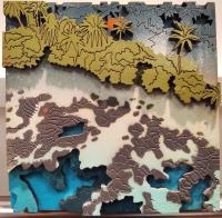 Hookena Coral 4x4 Mixed Media by Shawn Waco <! aesthetic>
