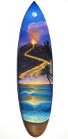 Face of Pele Surfboard 10x40 Acrylic on Board w/Resin Finish by Chris Sebo <! aesthetic>