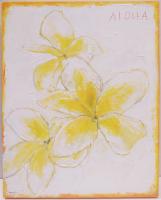 Aloha Florals Yellow Plumeria 20x16 Original Acrylic by John Baran