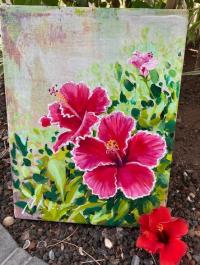 Big Island Hibiscus 16x12 Original Acrylic by Shawn Mackey