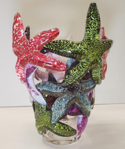 Multi-Colored Starfish Vase IV by John Gibbons
