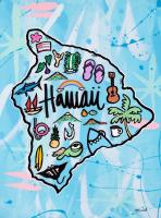 Hawaii Island Map 18x24 Framed Resin by Welzie <! local> <! aesthetic>