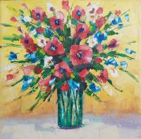 <b>*NEW*</b> Bouquet of Poppies 10x10 Original Oil by Roman Czerwinski <! local>
