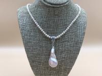 Lg Baroque 4mm FW Pink Pearl Fancy Bale SS Necklace 17-Inch by Pat Pearlman <! local>