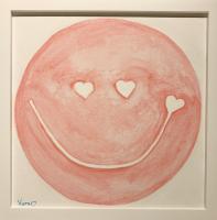 Happy Heart Pink 12x12 Framed Acrylic by <! Vera> Vera <! Kirkpatrick><! local>
