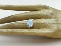 White Seaglass 4-Prong SS Ring sz 8 by Ingrid Lynch <! local> <! aesthetic>