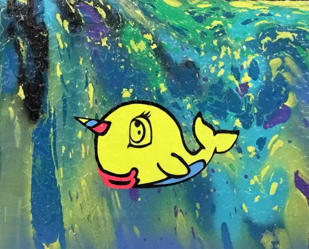 Untitled Yellow Narwhal 18x22 by J Ha
