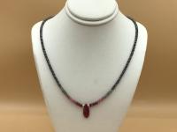 <b>*NEW*</b> Ruby Drop, Multicolor Sapphire & Iridescent Seed Pearl GF Necklace by Pat Pearlman <! local>