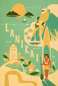 Lanikai (Oahu) Framed Giclee by Nick Kuchar <! local> <! aesthetic>