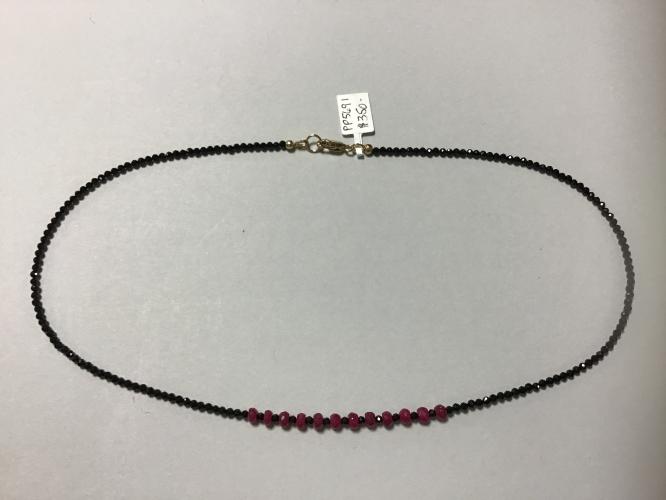 Ruby Rondels & Spinel GF Necklace by Pat Pearlman <! local>