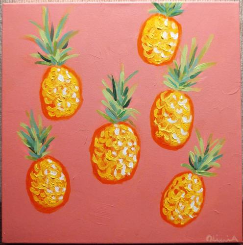 Pineapples 12x12 Original Acrylic by Olivia Belle <! local>