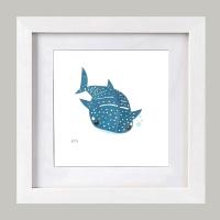 Mini Whale Shark 6x6 Framed Paper Collage by KTO <! local> <! aesthetic>