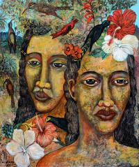 Pele and Hiiaka 36x30 Rolled Giclee by Avi Kiriaty <! local>